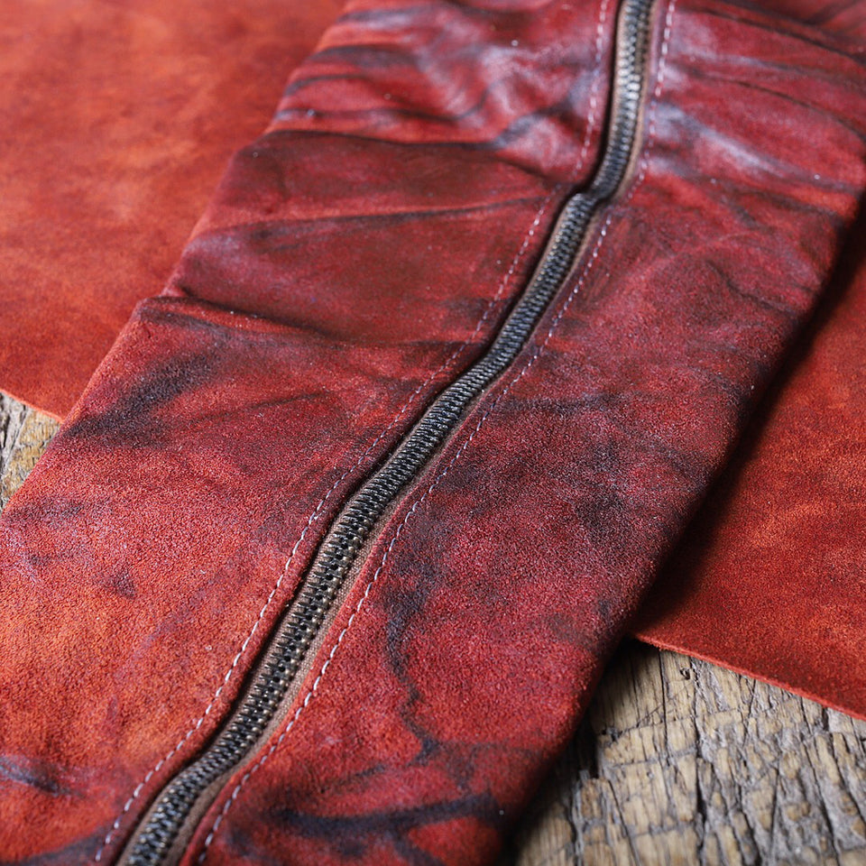 OILED SPLIT SUEDE RED